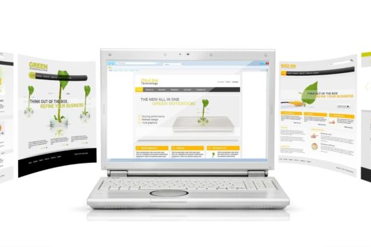 white laptop showing video sales letter