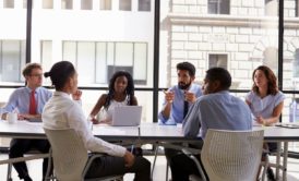 group of corporate employees having a meeting