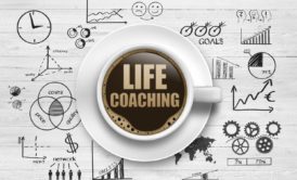 words life coaching inside coffee cup