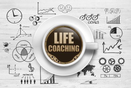 words life coaching inside coffee cup