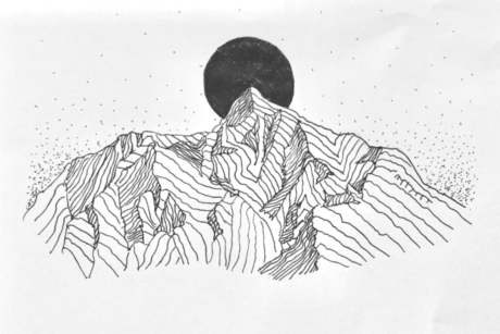 drawing of mountain