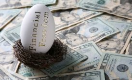 egg financial freedom dollar bills