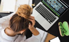 woman stressing and feeling anxiety over work