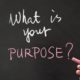 what is your purpose written on chalkboard