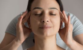 woman being given an indian head massage