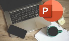 laptop and microsoft powerpoint logo