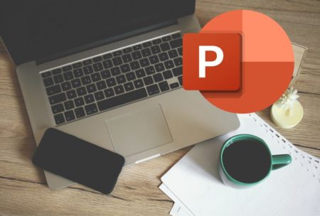 laptop and microsoft powerpoint logo