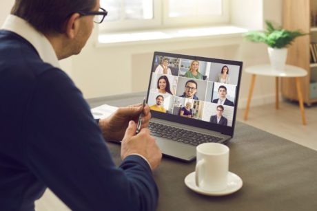 fortune 500 leader talking in virtual conference