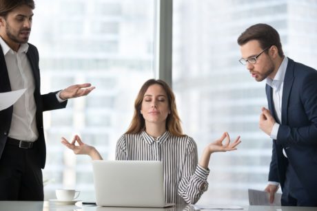 woman coping with workplace crises