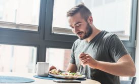 man eating a healthy meal