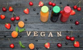 vegan fruits and healthy juice