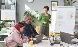 woman giving a presentation