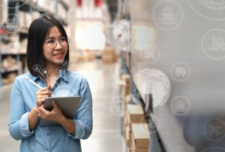 woman doing inventory