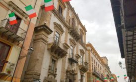 buildings with italian flags