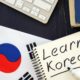 learn korean and korean flag