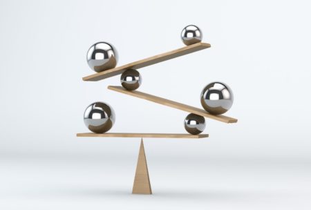 steel balls on a balance