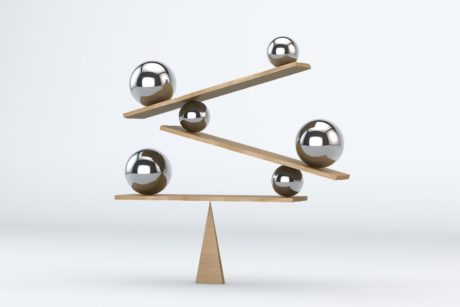 steel balls on a balance