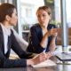 woman talking to man and handling an objection