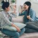 two women having conversation in korean