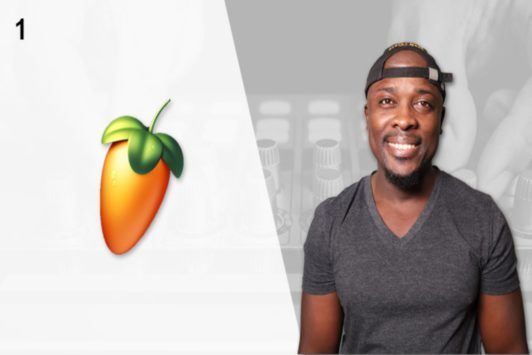 sabelo september in a hat with with the fl studio logo on the left side, representing innovative ideas in an fl studio course