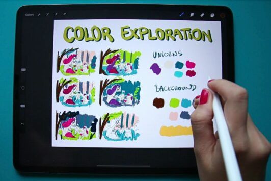 Digital Illustration In An iPad