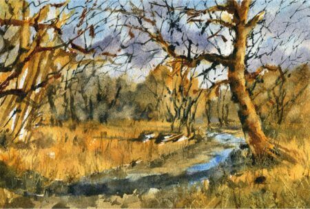 Loose Watercolor Essentials – Atmospheric Trees And River