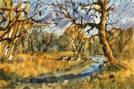 Loose Watercolor Essentials - Atmospheric Trees And River