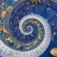 zodiac wheel, representing the twelve astrological signs, set against a backdrop of an astrology foundation