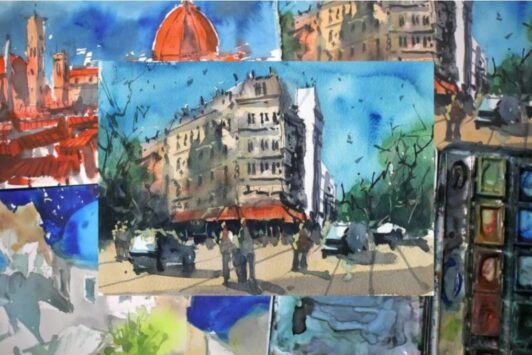 Easy Watercolor Landscape Sketching