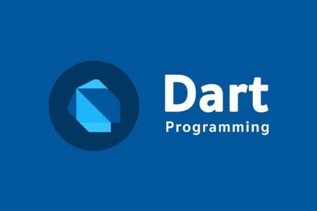 dart programming logo displayed prominently on a blue background, representing a dart mastery training