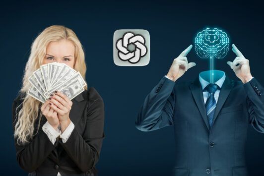Income with ChatGPT: A person using ChatGPT to earn money by providing chat-based services online.
