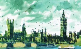 Watercolor art featuring Big Ben and the Thames, emphasizing watercolour sketching essentials.