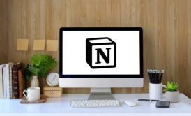 Notion logo on computer screen, displaying code. Learn how to use Notion for efficient organization