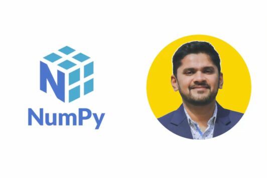 visual of numpy logo, a python library for data analysis, essential for python numpy tutorial