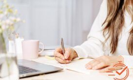 a woman taking a business writing skills course