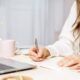 a woman taking a business writing skills course