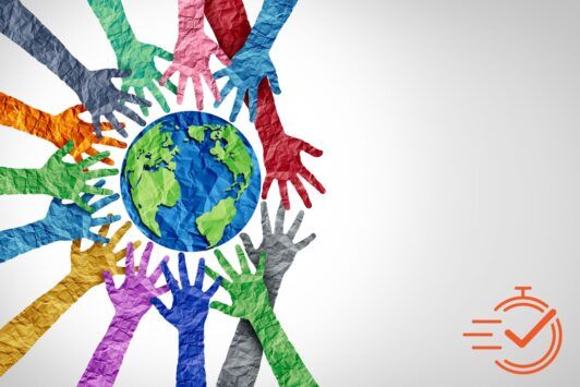 Hands reaching out to the earth, symbolizing cultural awareness.