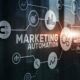 a finger pointing at the marketing automation text for marketing automation course