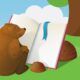 bear reading book in forest, learning how to write children's book