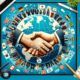 business professionals shaking hands globally, symbolizing successful negotiations in a negotiation skills course