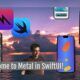 graphic for a swiftui course, showcasing a metallic theme with the phrase welcome to metal in swiftui