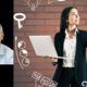 a man in a shirt and a woman using a laptop, symbolizing digital marketing mastery in action