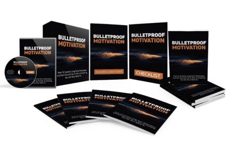the bullproof motivation bundle, showcasing tools and materials aimed at fostering unwavering motivation and personal development