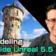 A digital scene showcasing modeling in Unreal Engine 5.5, featuring detailed textures and realistic lighting effects