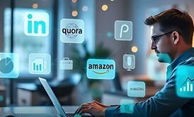A presentation of an individual mastering blog marketing strategy to enhance business growth through social media engagement.