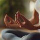 a woman in a yoga pose, radiating peace and a calm mind