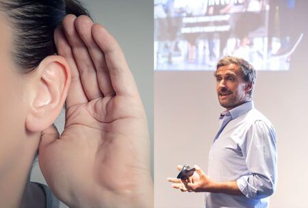 a man speaks to a woman while she listens intently, demonstrating consultative selling techniques