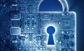 a blue padlock on a circuit board, symbolizing security in an introduction to cybersecurity