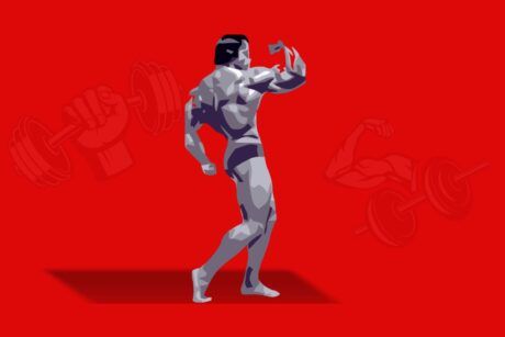 a man engages in a workout, lifting a dumbbell for weight training and bodybuilding exercises in a fitness environment