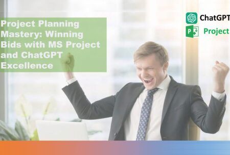 illustration of effective project planning strategies with ms project and chatgpt, focusing on winning bids and excellence